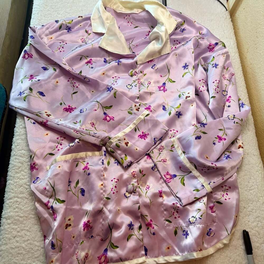 Vintage Victoria's Secret Floral Satin Pajama Set